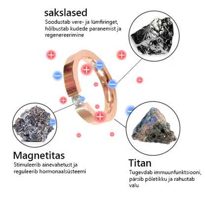 CZTICLE titaanterasest magnetravi sõrmus loodusliku teemandiga 🔥 Osta rohkem, säästa rohkem 🔥🔥